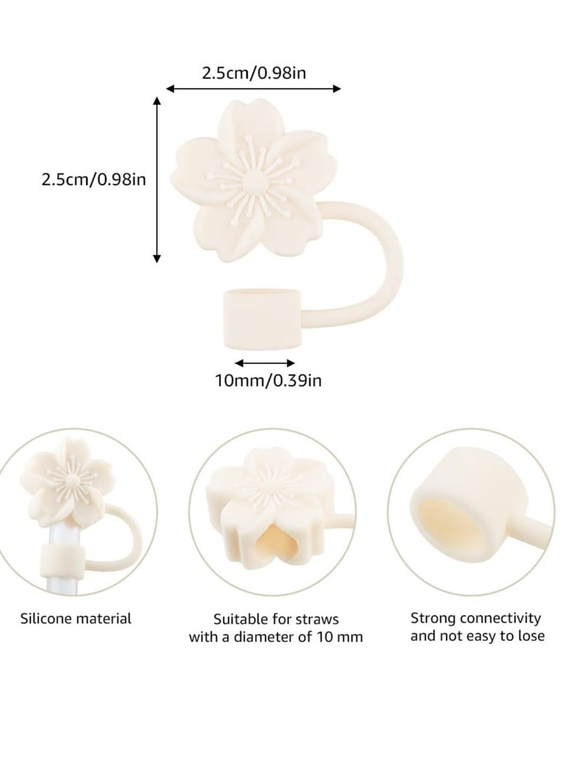 Generic Straw Cover Cap for Stanley Cup, 3Pcs Flower Silicone Straw Toppers Accessories for Stanley Cup 30 & 40 Oz Tumbler, Straw Tips Lids for Home and Party Decor  - Image 2