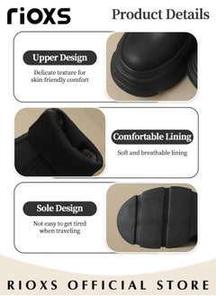 RIOXS Women's Classic Chelsea Boots, Knitted Round-toe Pull-On Lug Ankle Boots with Comfortable Jersey Fabric Lining and Soft Soles, Ladies High-quality Fashion Ankle Booties, Versatile Enough to Suit Various Occasions  - Image 2