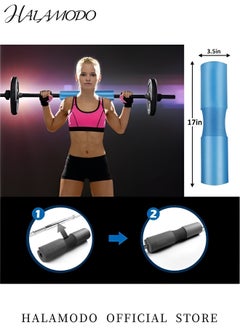 HALAMODO Fitness Barbell Pad with 2 Non-slip Fixing Straps Foam Sponge Squat Bar Cushion Pad Hip Thrust Pad Standard Weight Bar Pad Gym Pad
Relief Pressure from Neck & Shoulder & Lower Back While Training  - Image 4