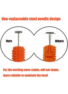 Sherni Sherni Tile Leveling System Kit Tile Spacers Reusable 50pcs Floor Leveling Compounds Upgraded Adjustable Replaceable Spare Steel TPinTile Installation Leveler Tool Set for WallFloor Orange  - Image 2
