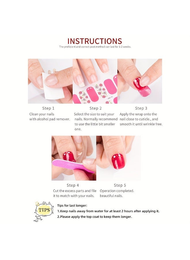 Rozino 8 Sheet Multicolor Glitter Gradient Nail Stickers Set with Files for Women - Image 4