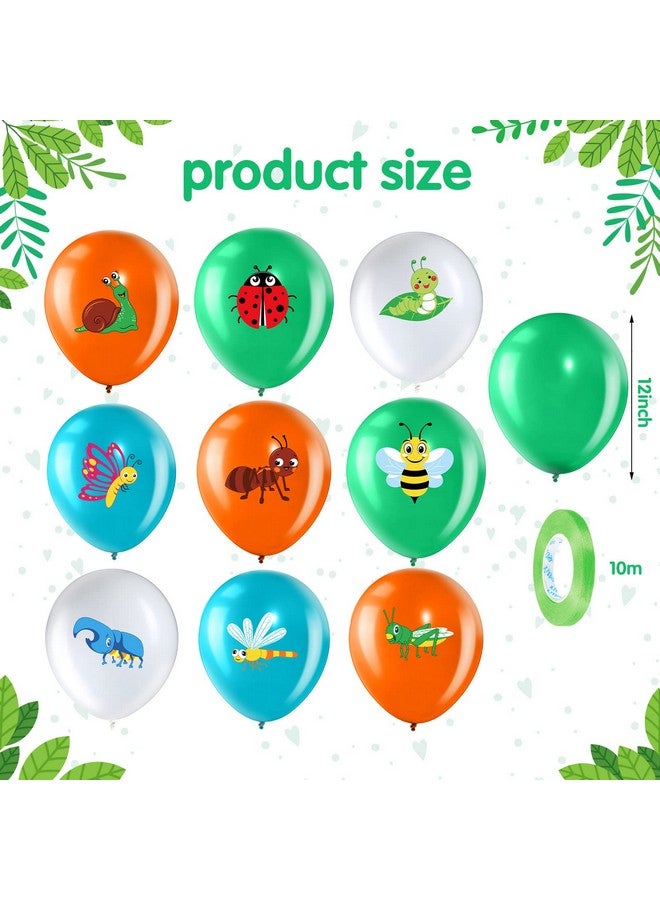 Zomiboo 50 Pack Spring Summer Bug Birthday Party Decorations, 12 Inch Reptile Birthday Party Latex Balloons Butterfly Bug Birthday Party Decoration for Class Office Garden Insects Themed Party Baby Shower - Image 2