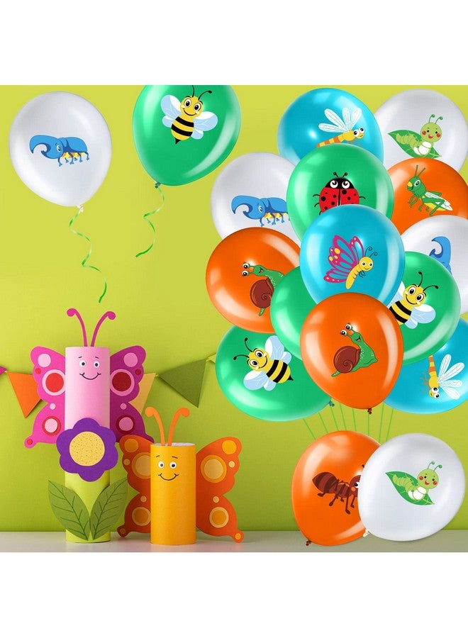 Zomiboo 50 Pack Spring Summer Bug Birthday Party Decorations, 12 Inch Reptile Birthday Party Latex Balloons Butterfly Bug Birthday Party Decoration for Class Office Garden Insects Themed Party Baby Shower - Image 5