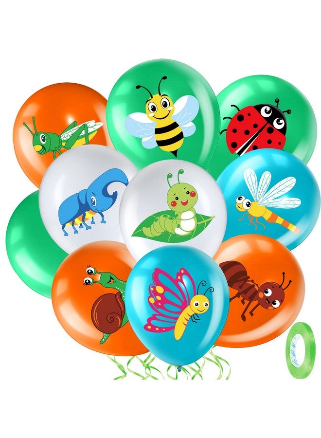 Zomiboo 50 Pack Spring Summer Bug Birthday Party Decorations, 12 Inch Reptile Birthday Party Latex Balloons Butterfly Bug Birthday Party Decoration for Class Office Garden Insects Themed Party Baby Shower - Image 1
