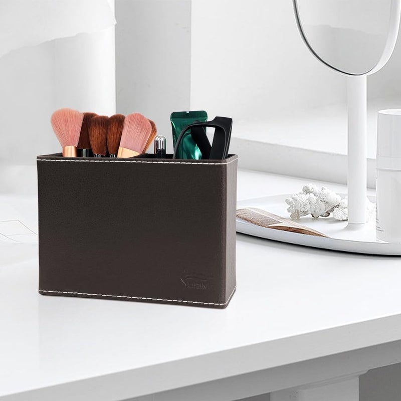 فوسينز حامل أقلام وقلم رصاص، وعاء تخزين، من مادة الجلد البولي يوريثاني، لتنظيم مكتب العمل أو المنزل أو المدرسة (أبعاد: 3.3 بوصة × 3.3 بوصة × 4 بوصات، لون أسود) - Image 4