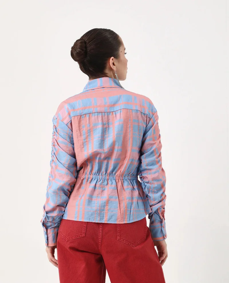 Rareism Women's Flannel Print Top
