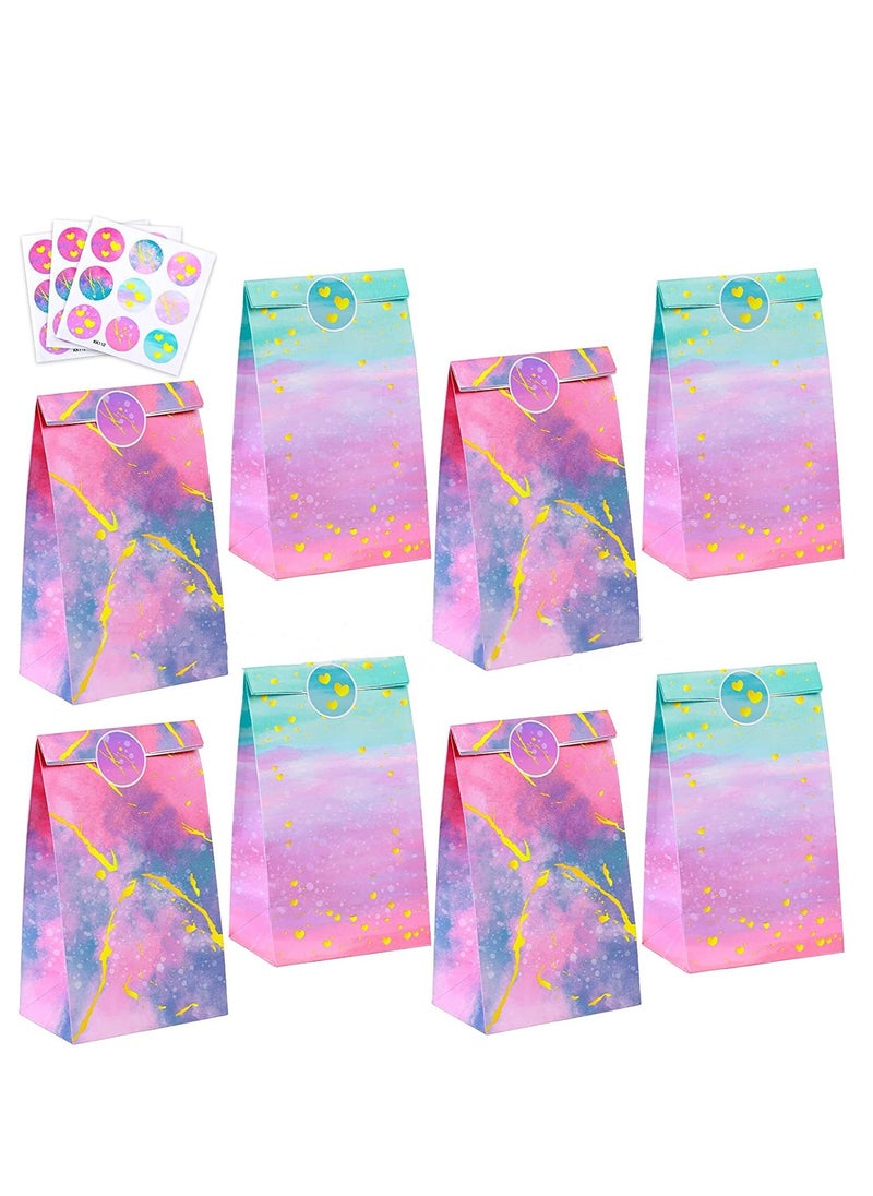 Soofam 12 Piece Party Favor Bags for Girls, 12-Pcs Tie Dye Party Bags For Girls Baby Shower Candy Goodie Bag Seal Sticker (12Pcs Tie Dye Party Bags)  - Image 2