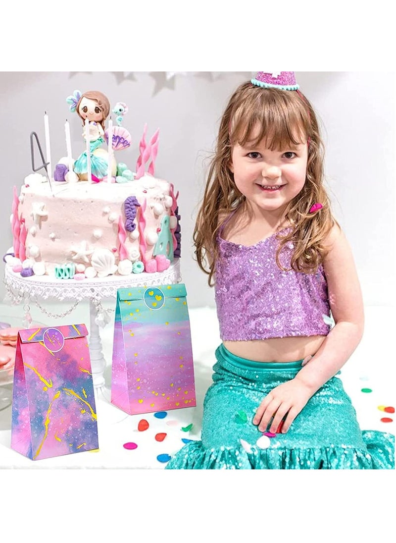 Soofam 12 Piece Party Favor Bags for Girls, 12-Pcs Tie Dye Party Bags For Girls Baby Shower Candy Goodie Bag Seal Sticker (12Pcs Tie Dye Party Bags)  - Image 3