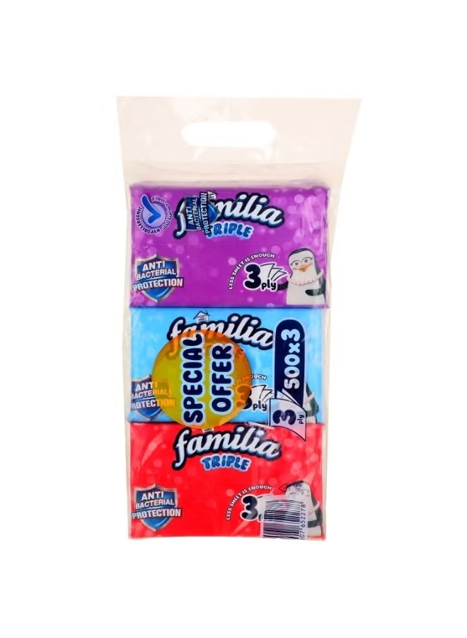Familia 3-ply facial tissues with a soft feel and suitable strength for everyday personal care. Good absorbency and gentle on skin for home and daily use. - Image 2
