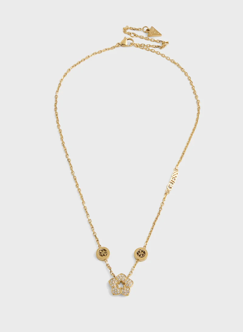 GUESS Flower Detail Short Necklace
