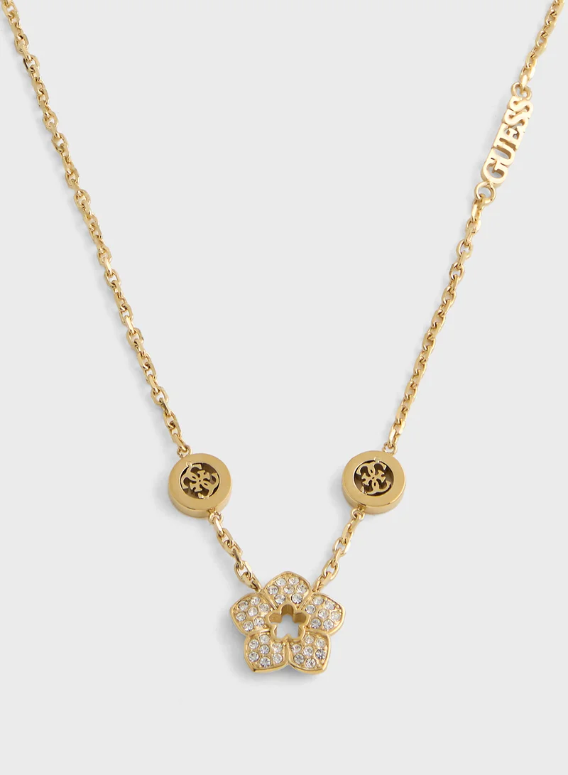 GUESS Flower Detail Short Necklace