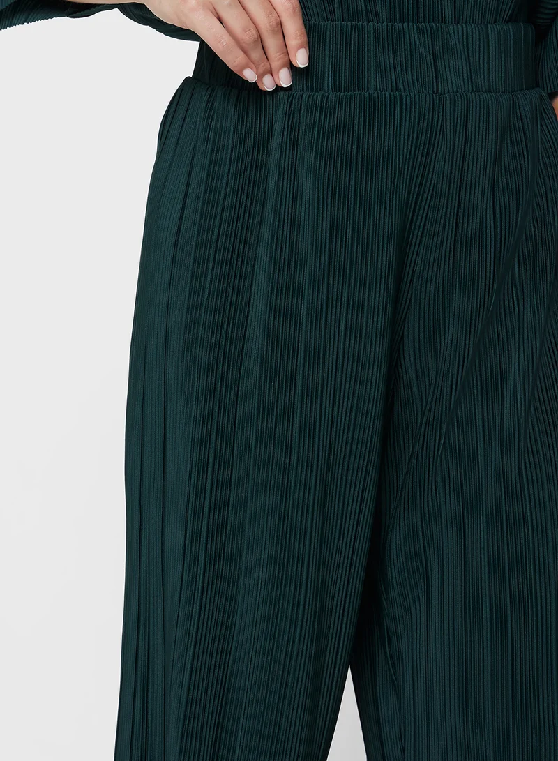 ONLY Plisse Detail Wide Leg Pants