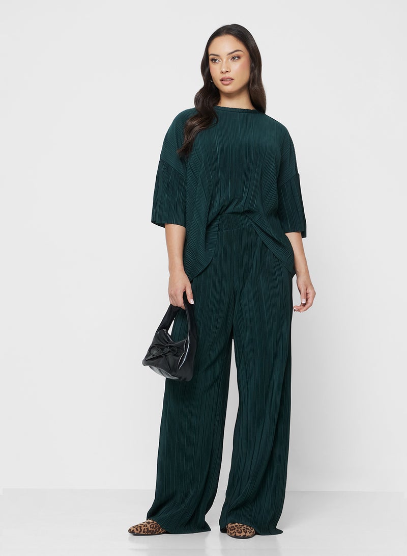 ONLY Plisse Detail Wide Leg Pants - Image 2