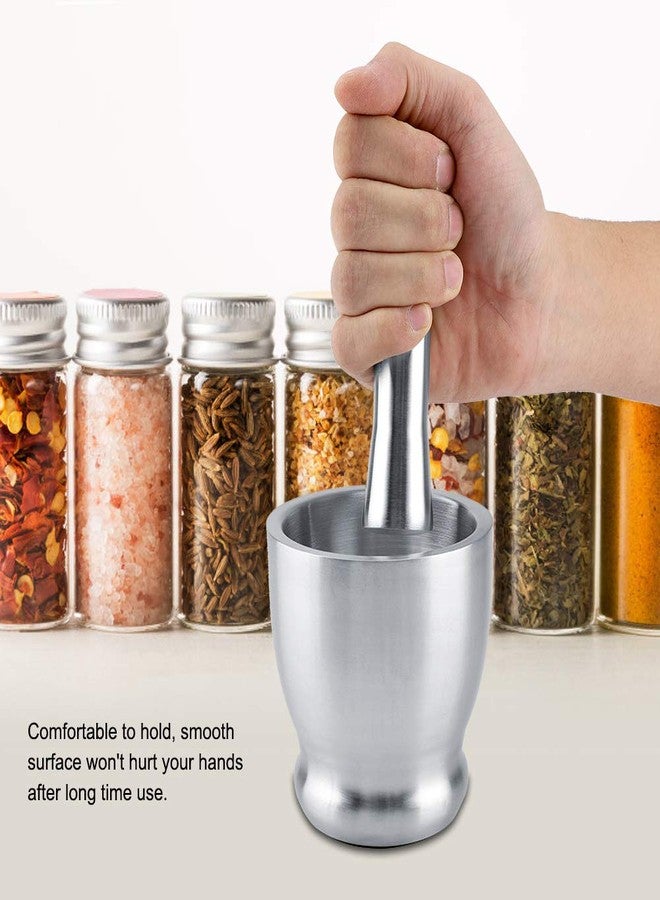 Haofy Stainless Steel Mortar and Pestle Set, Crusher Grinder Beans Garlic Foodstuffs Heavy Duty Kitchen Grinding Bowl Tool for Kitchen Grinding Seasonings Pastes Coffee Beans - Image 4