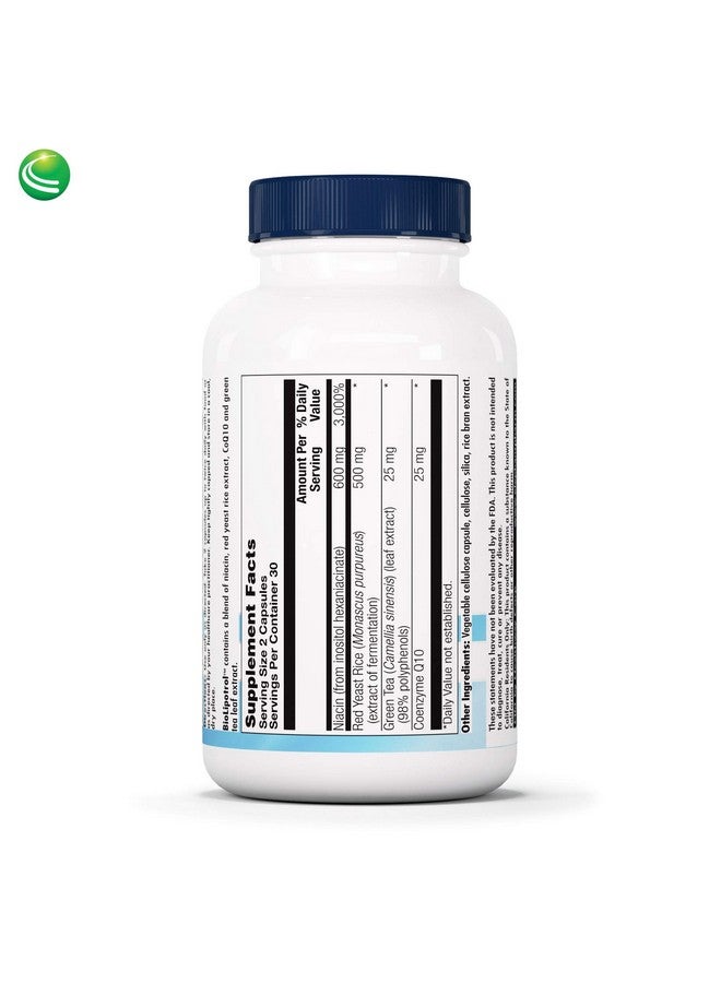 Nutra BioGenesis Biolipotrol Niacin And Coq10 To Help Support Heart Health And Cholesterol Already Within Normal Range Gluten Free Vegan Nongmo 60 Capsules - Image 3