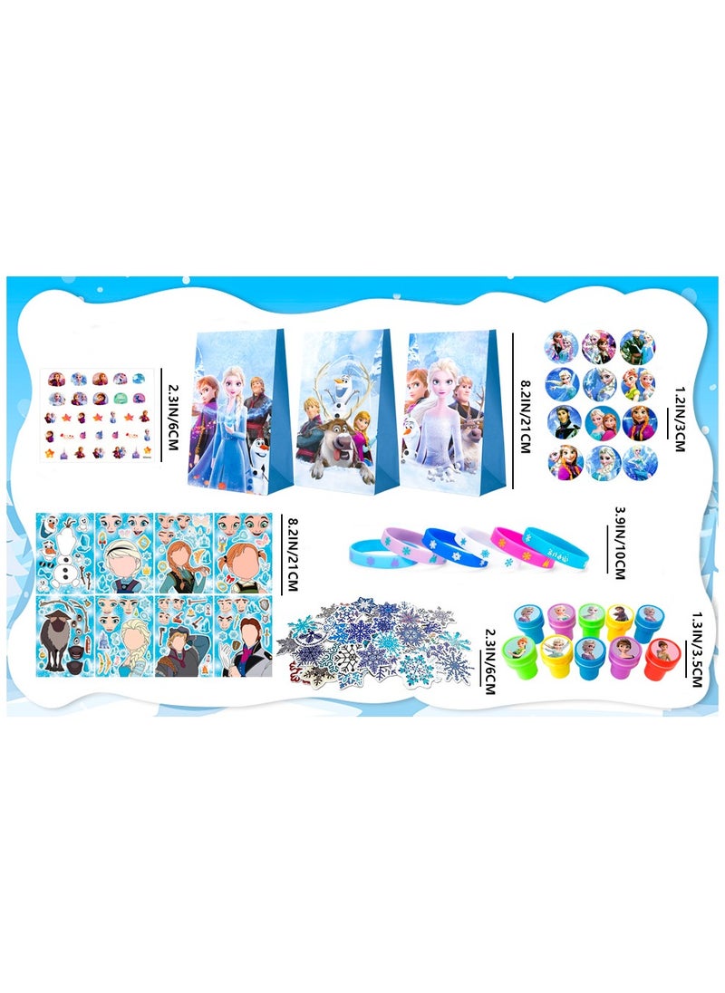 FRUITFUL PARTY Frozen Party Favors, 115pcs All-in-One Frozen Birthday Party Favors Set Including Frozen Party Favor Bags Stamper Stickers Badges etc Elsa Party Favors for Frozen Party Decorations Supplies  - Image 3