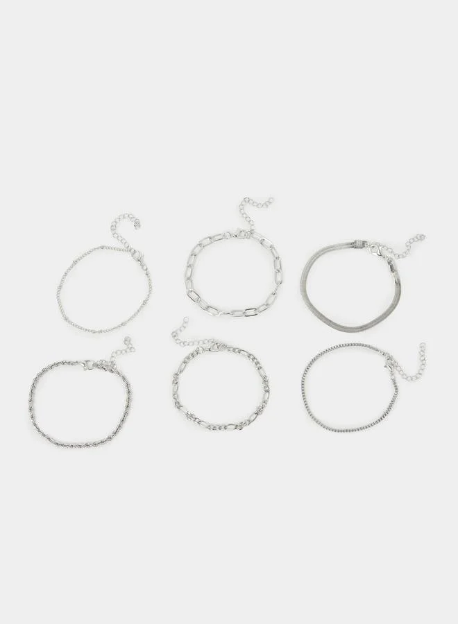 ستايلي Set of 6 - Assorted Chain Bracelets