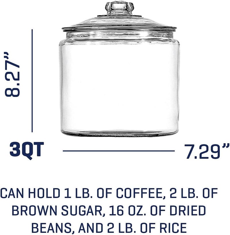 Anchor Hocking Heritage Hill 3 Quart Glass Jar with Lid - Image 2