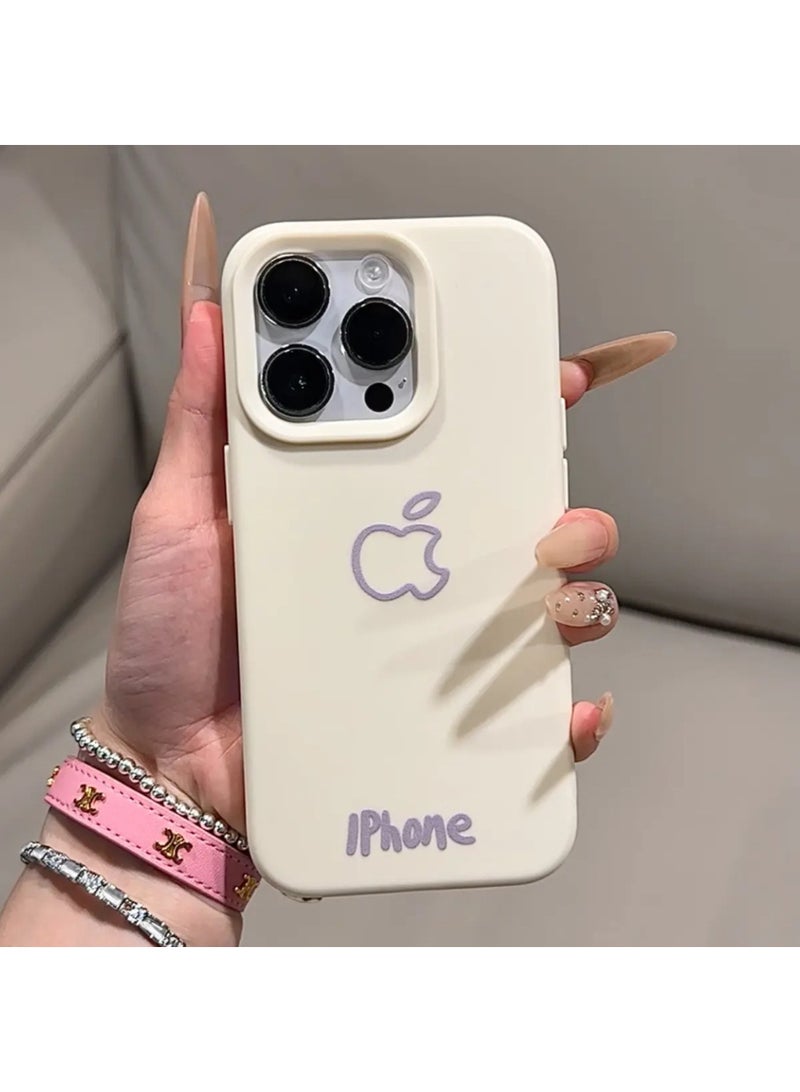 NIBEMINENT Large Pore Liquid Glutinous Rice Husk Protective TPU Case Cover For iPhone 14 Plus, Antique White