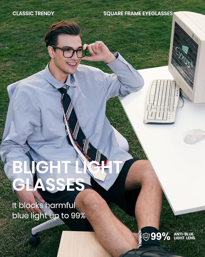 Cyxus Blue Light Glasses for Men Women Reduce Eye Strain UV Blocking for Computer Screen 8082 - Image 4