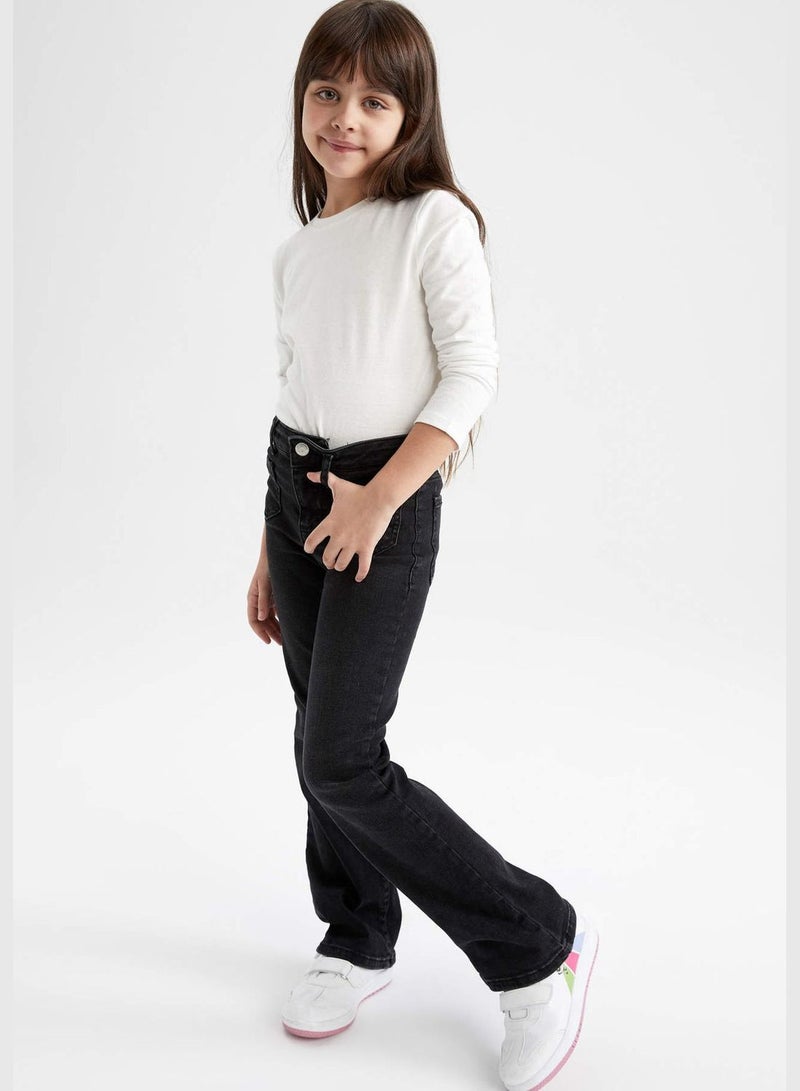 DeFacto Girl Flare Fit Denim Trousers - Image 3