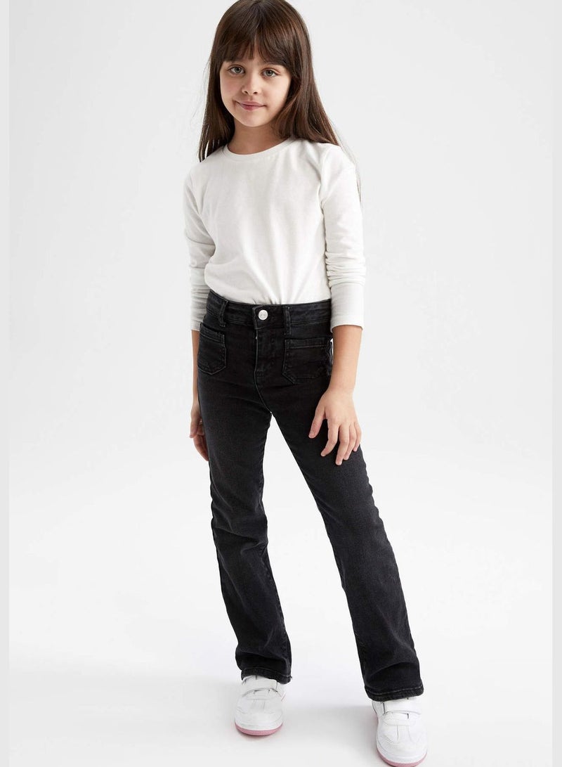 DeFacto Girl Flare Fit Denim Trousers - Image 2