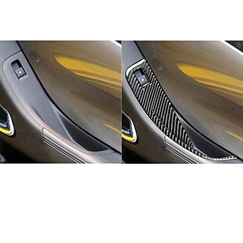 NVCNX Real Premium Carbon Fiber Compatible with Chevrolet/Chevy Camaro 2010 2011 1SS 2SS 1LT 2LT 1LS 2LS SS LT LS Coupe Door Side Window Lift Switch Panel Cover Trim Interior Accessories 2PCS Black - Image 3