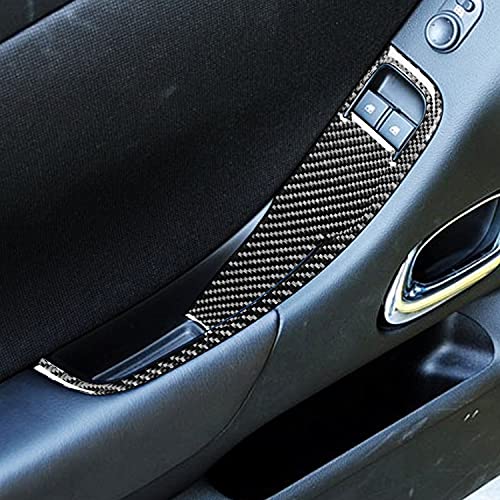 NVCNX Real Premium Carbon Fiber Compatible with Chevrolet/Chevy Camaro 2010 2011 1SS 2SS 1LT 2LT 1LS 2LS SS LT LS Coupe Door Side Window Lift Switch Panel Cover Trim Interior Accessories 2PCS Black - Image 4