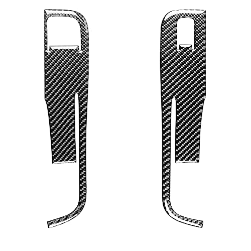 NVCNX Real Premium Carbon Fiber Compatible with Chevrolet/Chevy Camaro 2010 2011 1SS 2SS 1LT 2LT 1LS 2LS SS LT LS Coupe Door Side Window Lift Switch Panel Cover Trim Interior Accessories 2PCS Black - Image 2