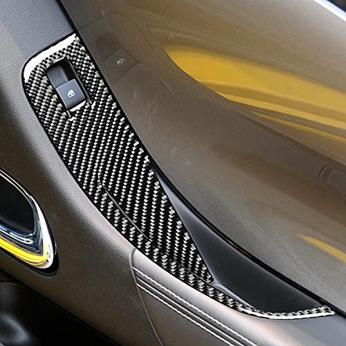NVCNX Real Premium Carbon Fiber Compatible with Chevrolet/Chevy Camaro 2010 2011 1SS 2SS 1LT 2LT 1LS 2LS SS LT LS Coupe Door Side Window Lift Switch Panel Cover Trim Interior Accessories 2PCS Black - Image 5