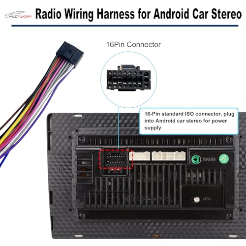 WildTundra 16Pin ISO Aftermarket Radio Harness Adapter for Nissan 2010-2017 with Radio Antenna Adapter, 16Pin Android Car Stereo Wiring Harness with Reverse Cable for Xterra Altima Titan Rogue - Image 3