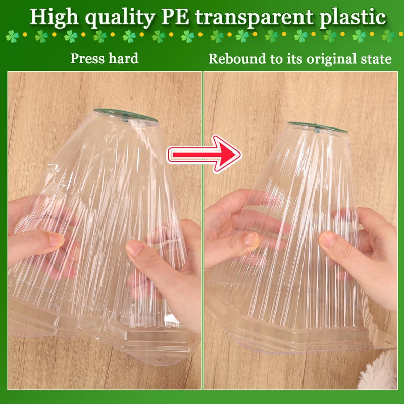VICAMB 20 Pack Garden Cloches for Plants with 40PCS Ground Stakes,Clear Reusable Bell Covers with Rotatable Vent for Plant Protection,Garden Protector from Animals Birds Chicken,7.9" H X 6.7" D - Image 3