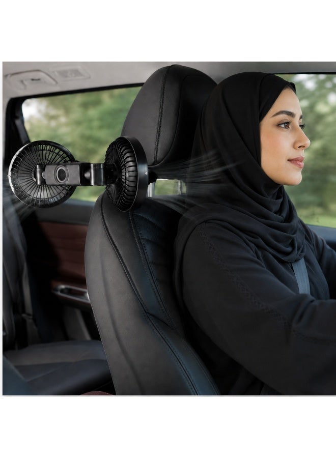 ZERA Rechargeable Dual Head Car Seat Fan 3600mAh, Portable Backseat Cooling Fan for Kids, Pets and Rear Passengers - Image 4