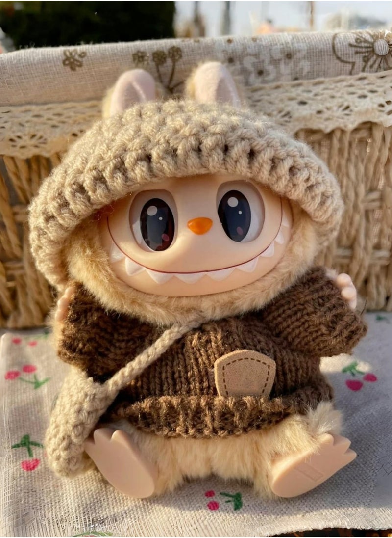 Stylish Clothes for Doll(NO Doll) - Handcrafted Crochet 3-Piece Set for 17cm Doll, Premium Outfit with Accessories  - Image 3