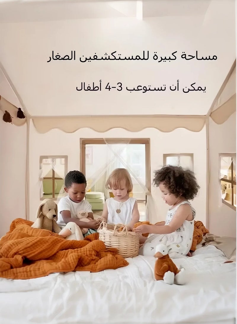 Paka Rabbit Play Tent with Padded Mat  Kids Tent, Playhouse for Kids, Indoor Bed Tent for Toddler, Toys for 3,4,5,6-Year-Old Girls, Neutral Color Play Room Furniture（Lights not included） - Image 2