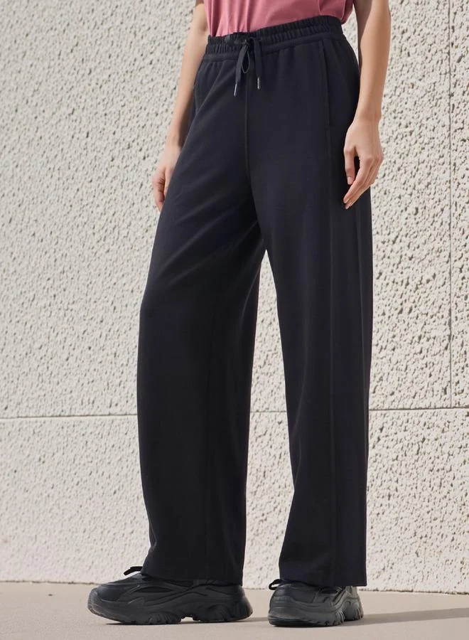 Kappa Textured Track Pants with Drawstring Closure and Pockets
