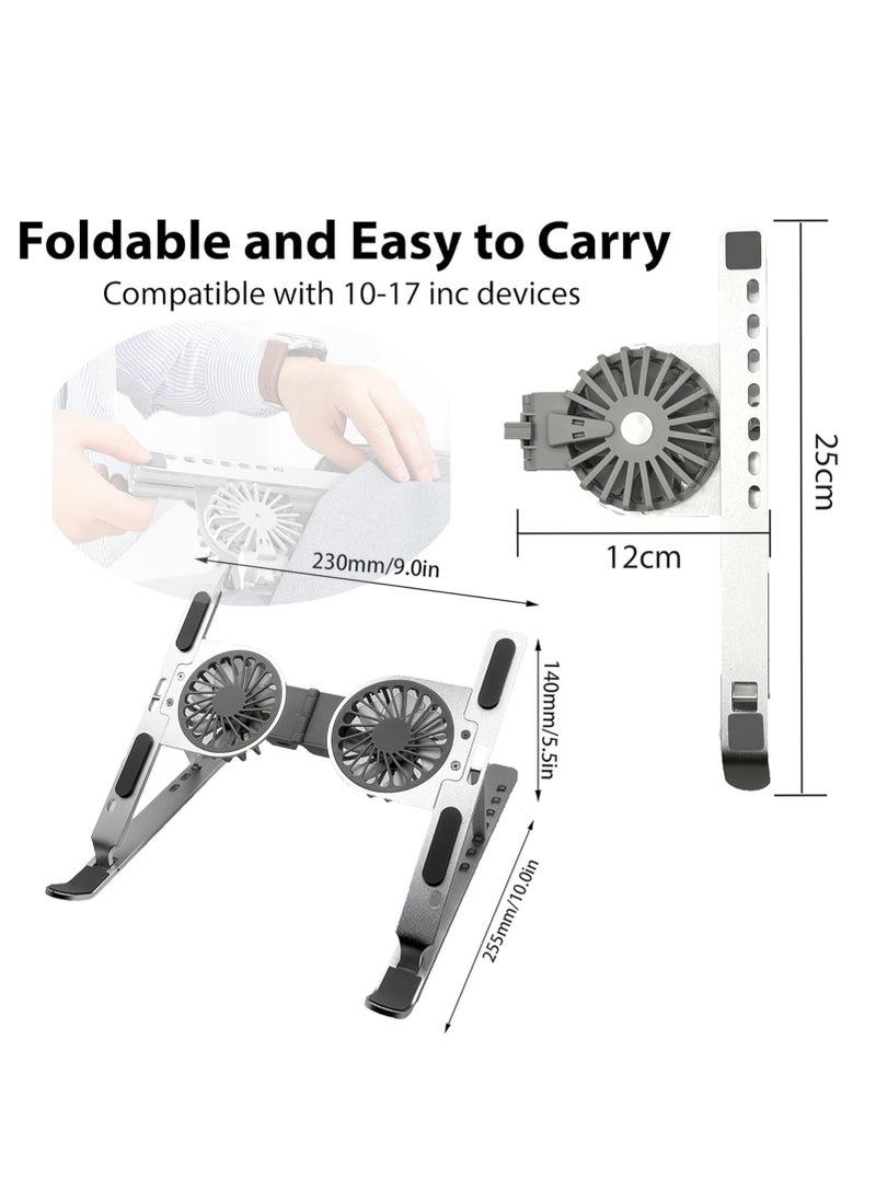 Generic Laptop Desk Stand with Cooling Pad and Fan - 7 Level Adjustable Aluminum Notebook Stand for MacBook Pro/Air, HP, Lenovo, Sony, Dell, and More 10-15.6 Inch Laptops  - Image 5