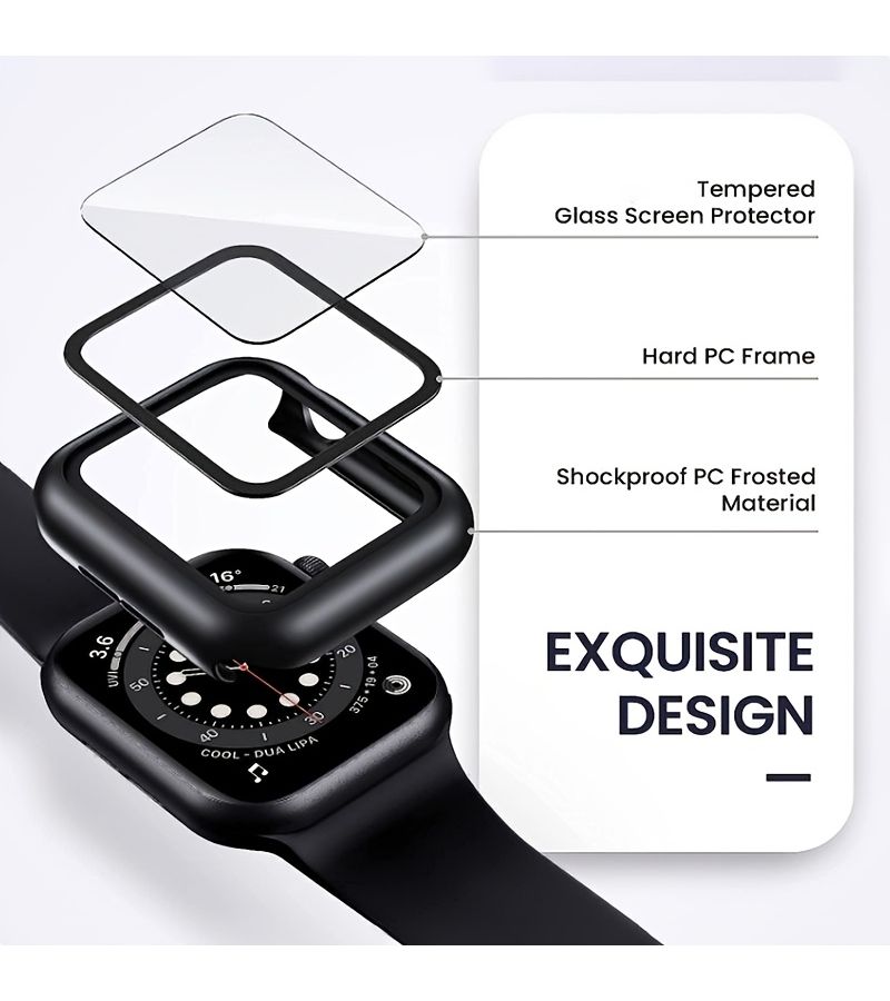 Two Pieces Hard PC Protective Case Plus Magnetic Silicone Watch Band Compatible With Apple Watch Series 11 10 9 8 7 SE 6 5 4 46mm 45mm 44mm 42mm 41mm 40mm Soft Silicone Adjustable Replacement Strap Hard Bumper - Image 3