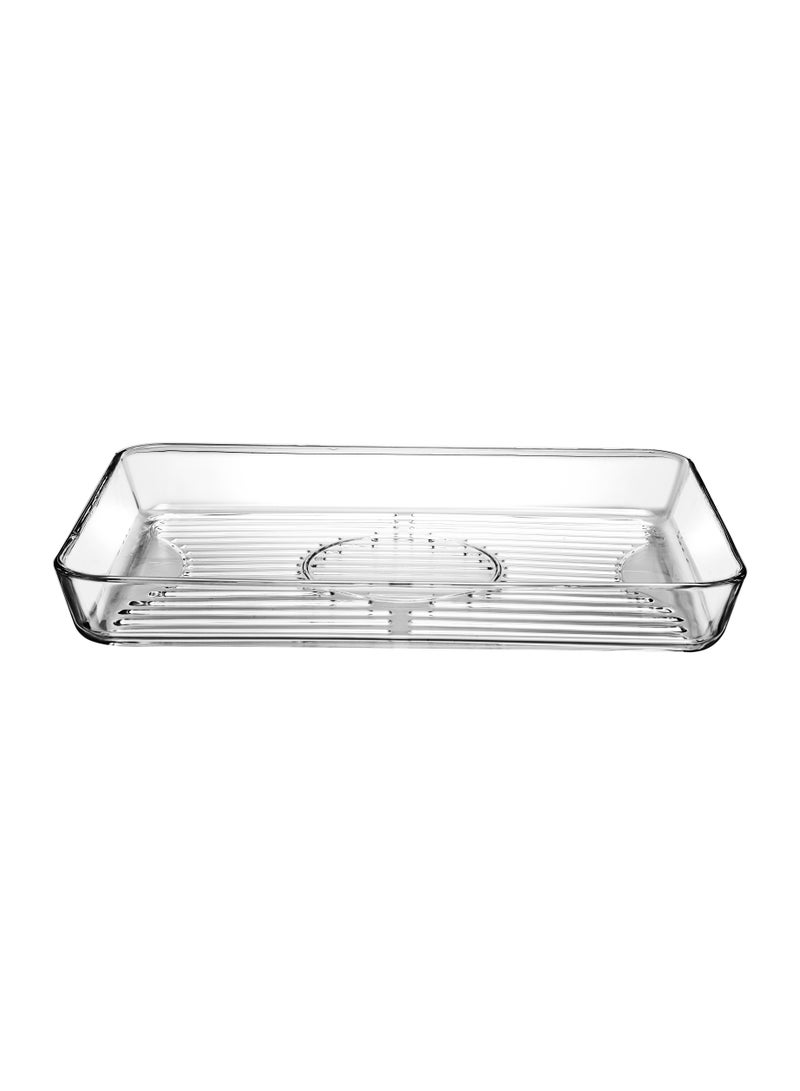 Borcam Borcam Grill Rectangular Glass Baking Tray, 3850 Ml Capacity, 50 Mm Height, 400X270 Mm Diameter - Clear - Image 1