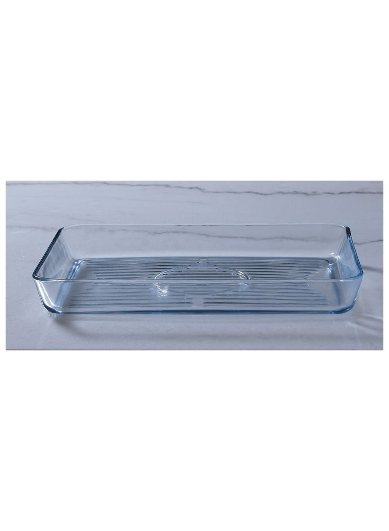 Borcam Borcam Grill Rectangular Glass Baking Tray, 3850 Ml Capacity, 50 Mm Height, 400X270 Mm Diameter - Clear - Image 2