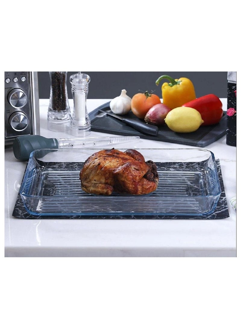 Borcam Borcam Grill Rectangular Glass Baking Tray, 3850 Ml Capacity, 50 Mm Height, 400X270 Mm Diameter - Clear - Image 5