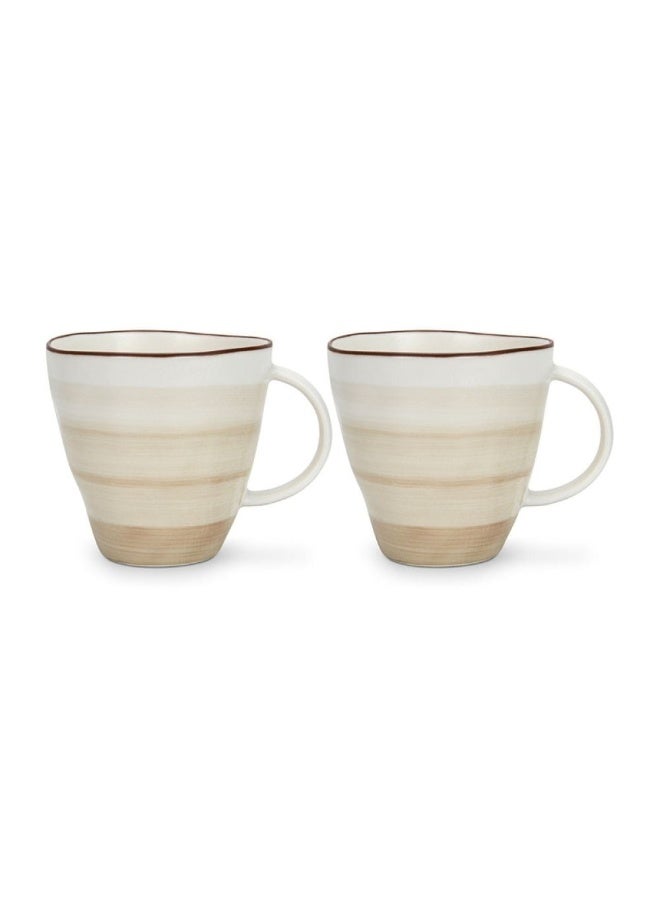 Fissman Coffee Mugs Set 2pcs 375ml Porcelain Tea Cups Set - Image 1