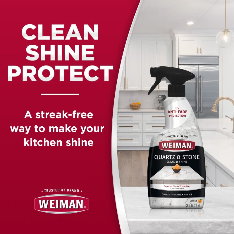 Weiman Quartz Countertop Cleaner and Polish - 24 Ounce - Clean and Shine Your Quartz Countertops Islands and Stone Surfaces with Ultra Violet Protection - Image 3