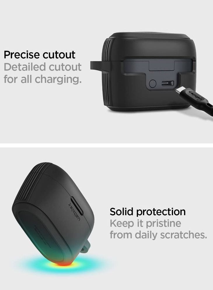 Spigen غطاء حماية Rugged Armor لسماعات Sony LinkBuds S - أسود غير لامع - Image 5