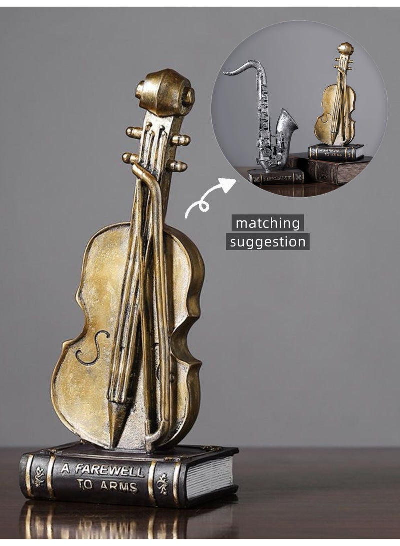 مانتا كمان رجعي، تمثال كمان من الراتنج، زينة مكتب، هدايا عيد الميلاد، زينة منزلية، هدية موسيقية، هدايا الحفلات - Image 1