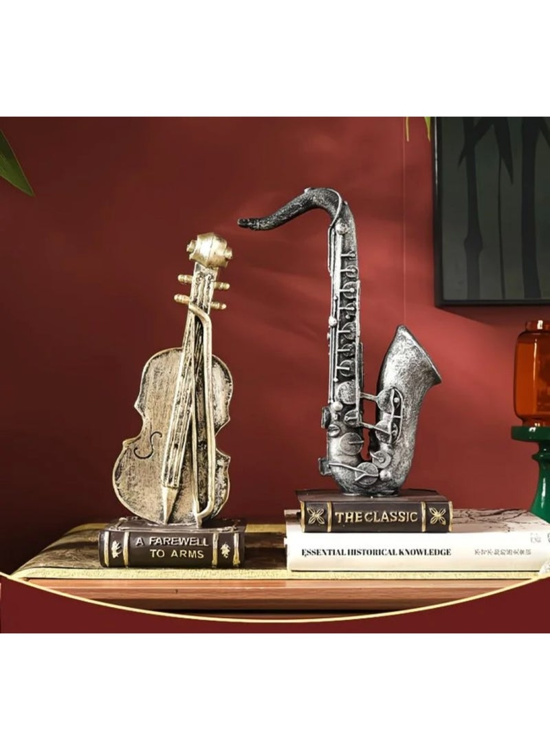 مانتا كمان رجعي، تمثال كمان من الراتنج، زينة مكتب، هدايا عيد الميلاد، زينة منزلية، هدية موسيقية، هدايا الحفلات - Image 4