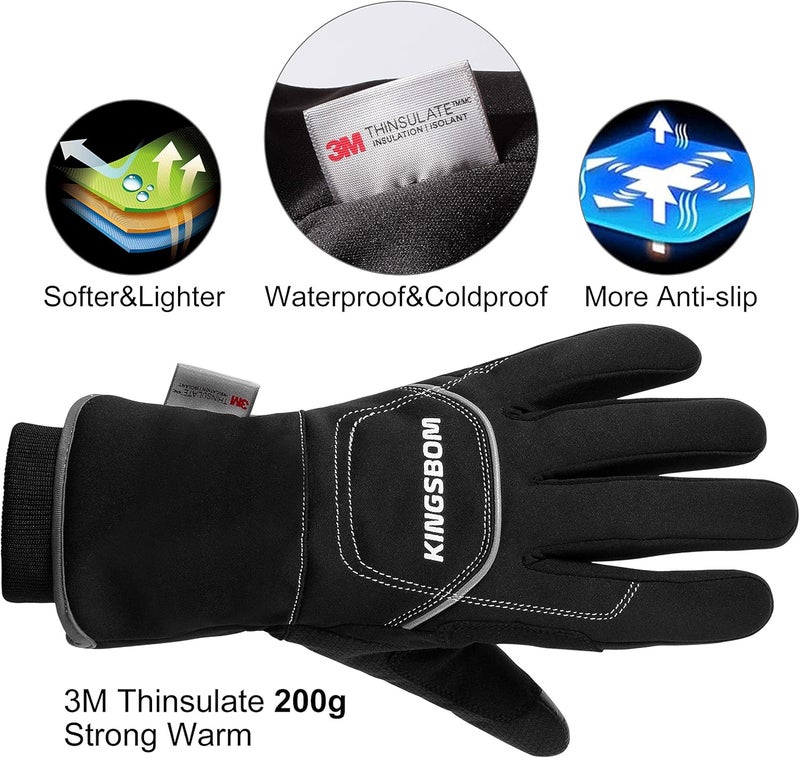 KINBOM -40F° Waterproof & Windproof Thermal Gloves - 3M Thinsulate Winter Touch Screen Warm Gloves - for Cycling,Riding,Running,Outdoor Sports - for Women and Men - Image 2