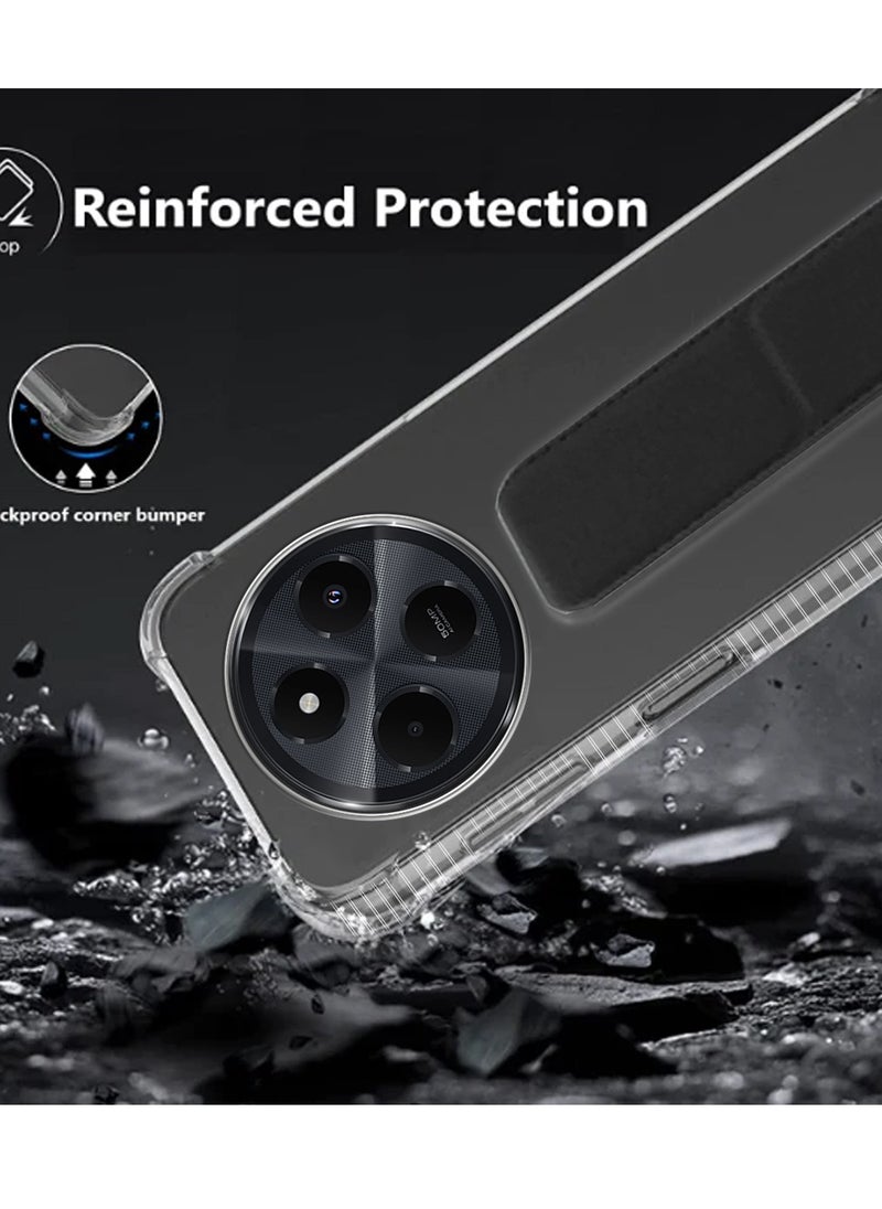 Wtech Xiaomi Redmi 14C 4G 2024 TPU Hand Grip Air Pillow Case Cover - Clear/Black  - Image 4