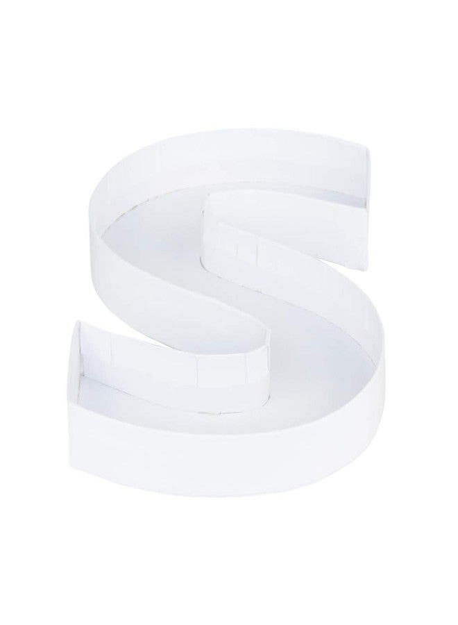 WENPACK 8" Small Fillable Cardboard Letter Shaped Mache Kids (White, Letter S) - Image 2