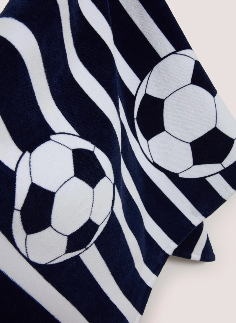 Matalan Kids Football Beach Towel Black